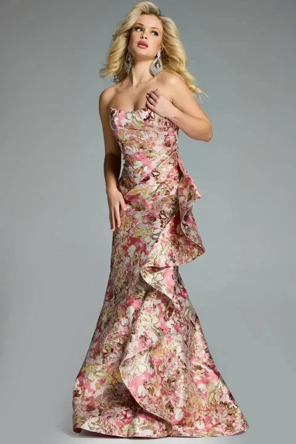 Photo of model wearing a Jovani mothers dress. Desktop