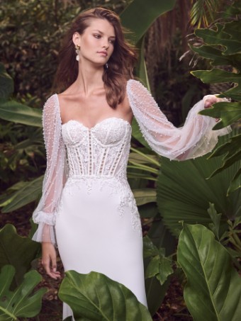 Maggie Sottero #DORITTE (24MB163A01) #1 Ivory (gown with Natural Illusion) thumbnail