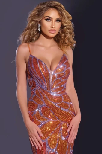 Jovani #42600 #16 Orange/Lilac thumbnail