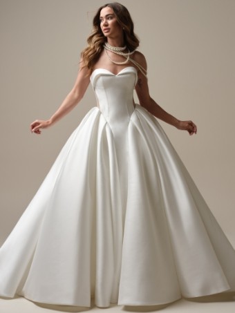 Maggie Sottero #ABERDEEN VIDA (25SW349A02 - Unlined bodice; Lace-up) #2 default All Diamond White (gown with Diamond White Illusion) thumbnail