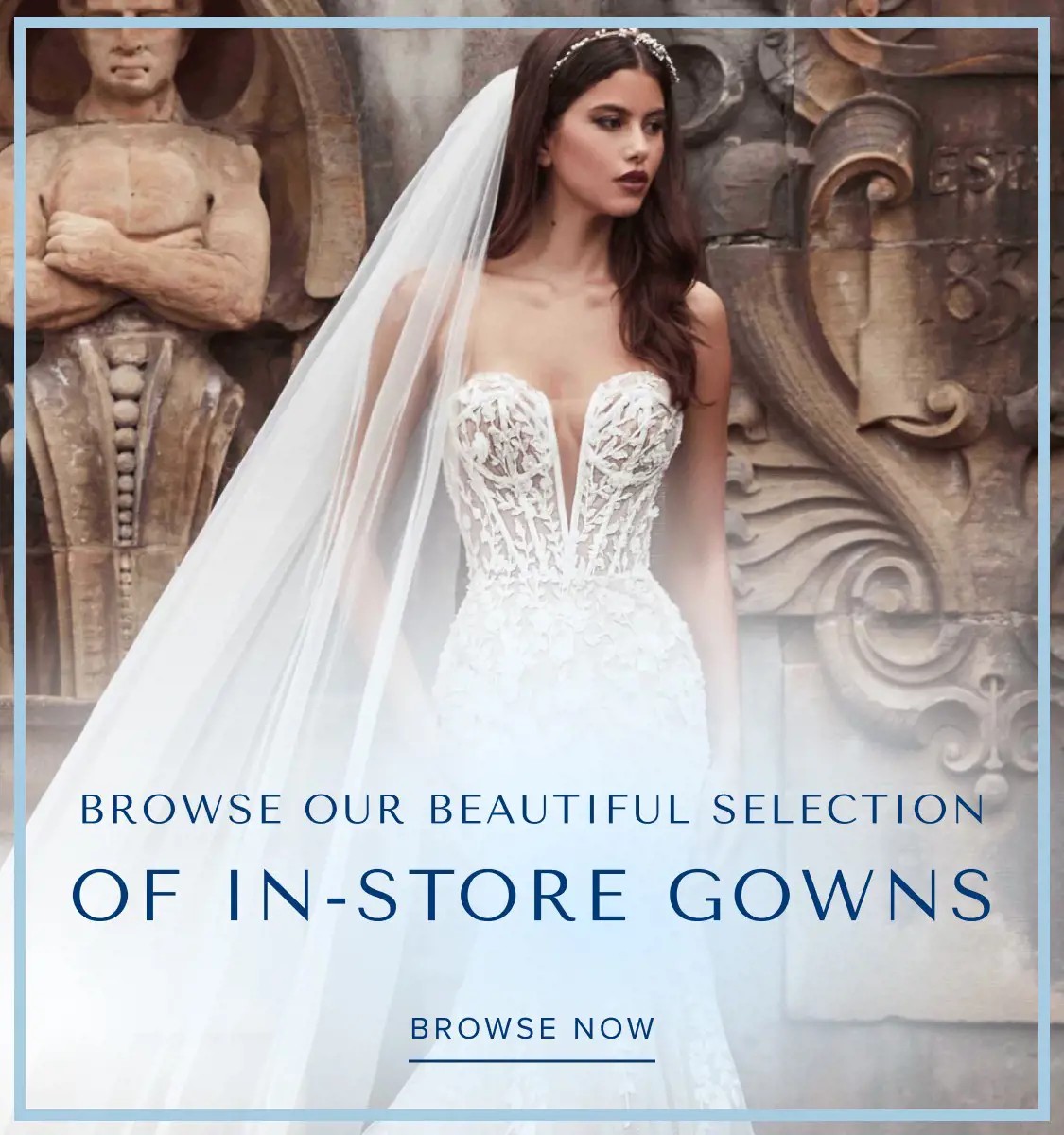 In-store gowns banner