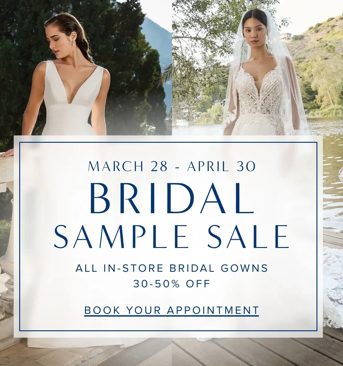 bridal sample sale 2026 banner